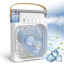 Mini Aire Acondicionado Portátil 3 en 1 – Ventila, Humidifica y Refresca al Instante con Luz LED